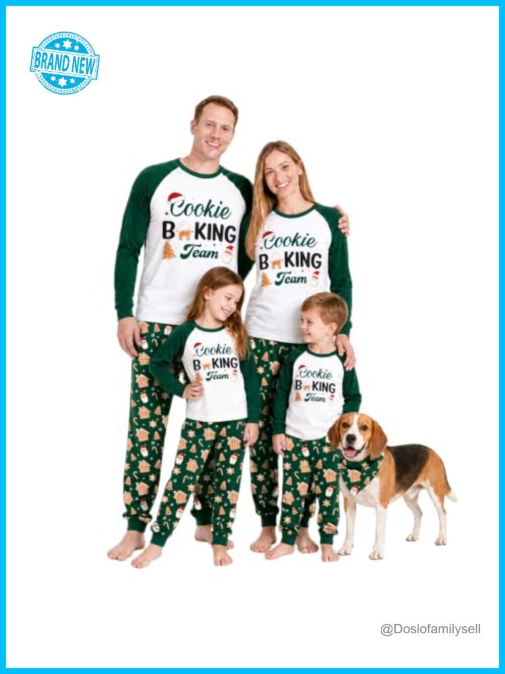Family Christmas Pajama Set Matching Gingerbread Tops Pockets